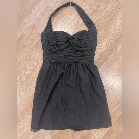 Shoshanna Black Crinkle Halter Mini Dress size 6 - Picture 1 of 10